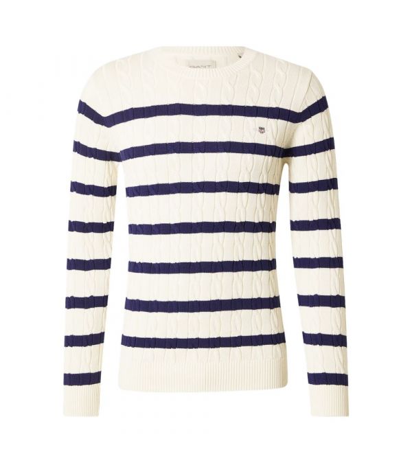 GANT STRIPED COTTON CABLE C-NECK 0609-130