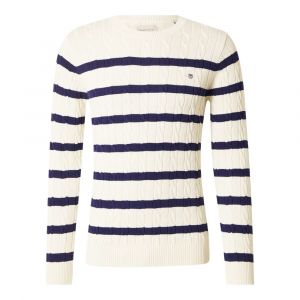 GANT STRIPED COTTON CABLE C-NECK 0609-130